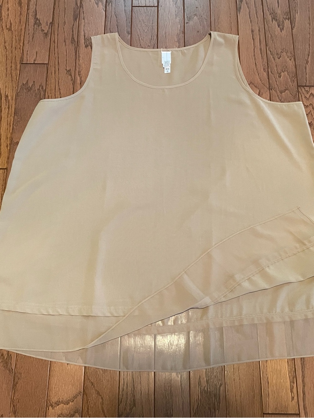 WynneLayers Beige Sleeveless Tunic Tank Top Size 3X